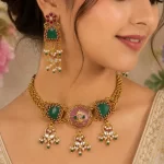 Floral Kundan Choker Necklace Set