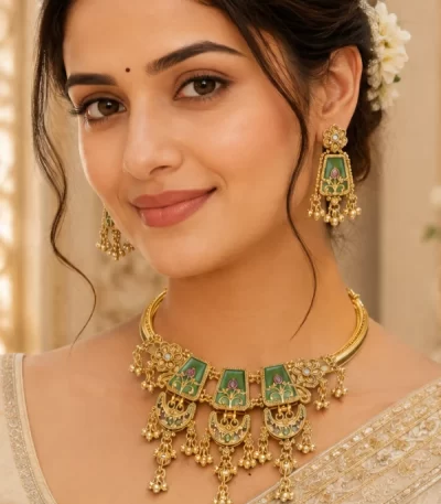 Kundan Necklace Set with Earrings – Lizzera Fashion
