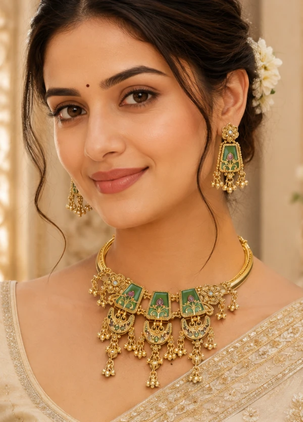 Kundan Necklace Set with Earrings – Lizzera Fashion