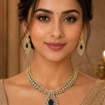 Heritage Blue Stone AD Necklace Set