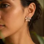 Floral Gold Plated Stud Earrings